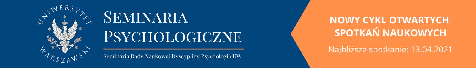 Baner promujący nowy cykl otwartych spotkań naukowych Seminaria Psychologiczne