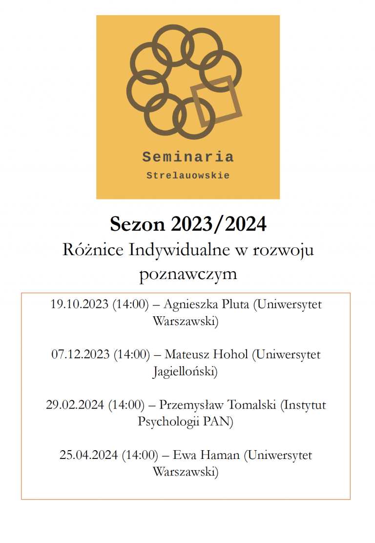 Seminaria Strelauowskie w sezonie 2023/24 – zaproszenie